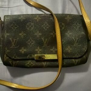Louis Vuitton Dark Brown Monogram Crossbody with Gold Accent